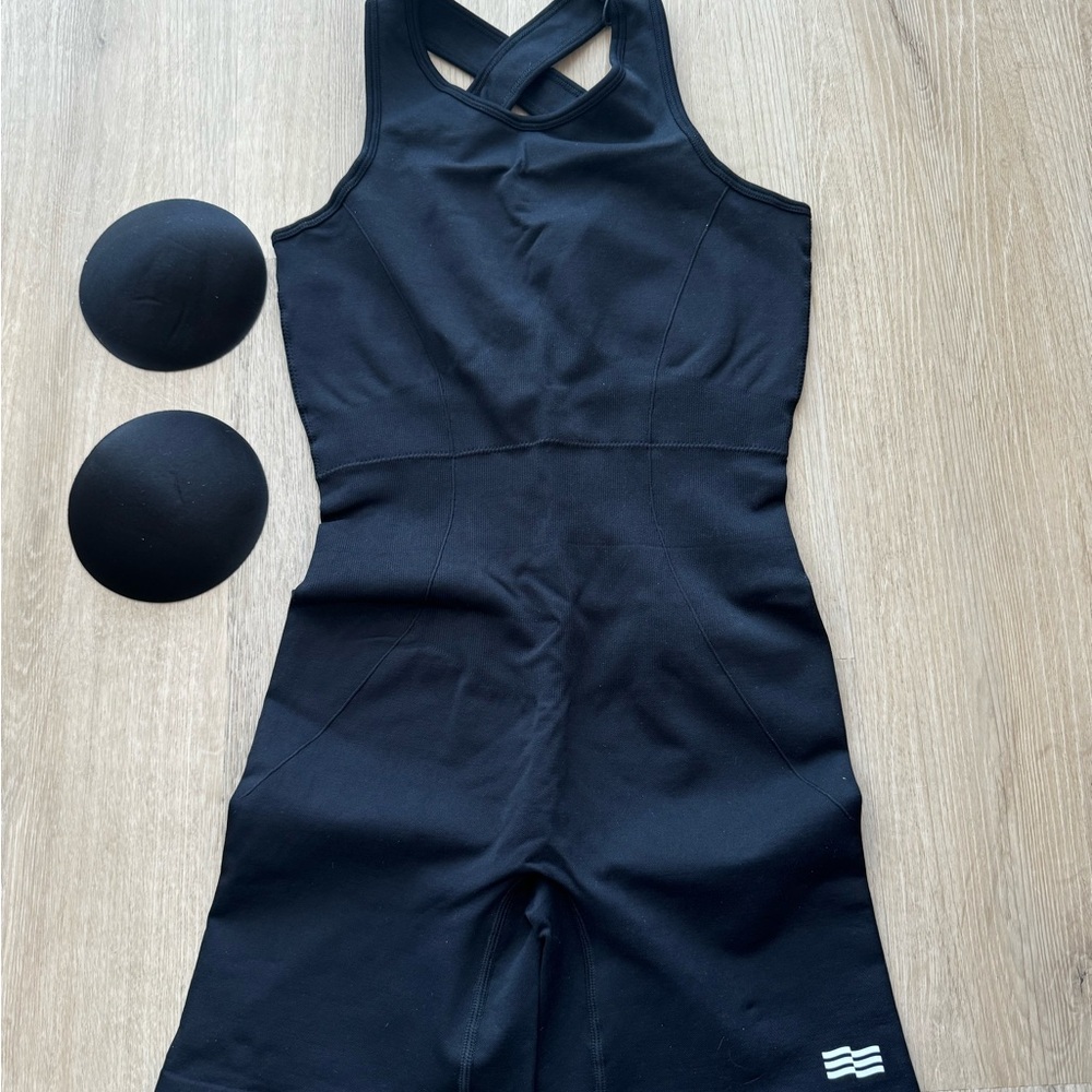 Black Sleeveless Athletic Jumpsuit
